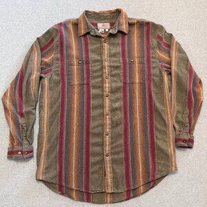 Vintage The Territory Ahead Shirt Mens XXLT (2XLT) Button Down Striped Aztec